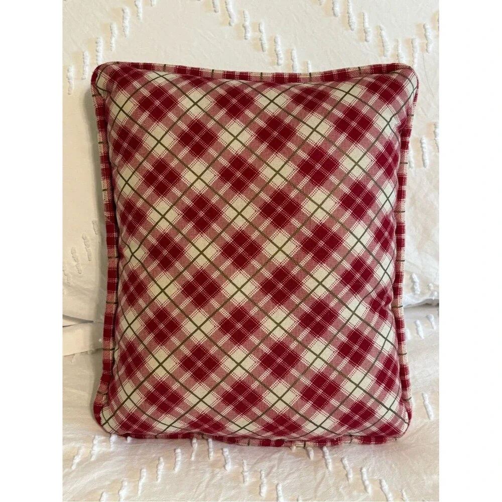 Vtg Set Of 2 Prairie Schooler Cross Stitch Christmas Pillows Small 8” Santa EUC